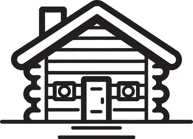 Ilustración vectorial de una cabaña de madera