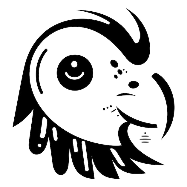 Ilustración vectorial de la cabeza de búho en estilo plano aislado en fondo blanco