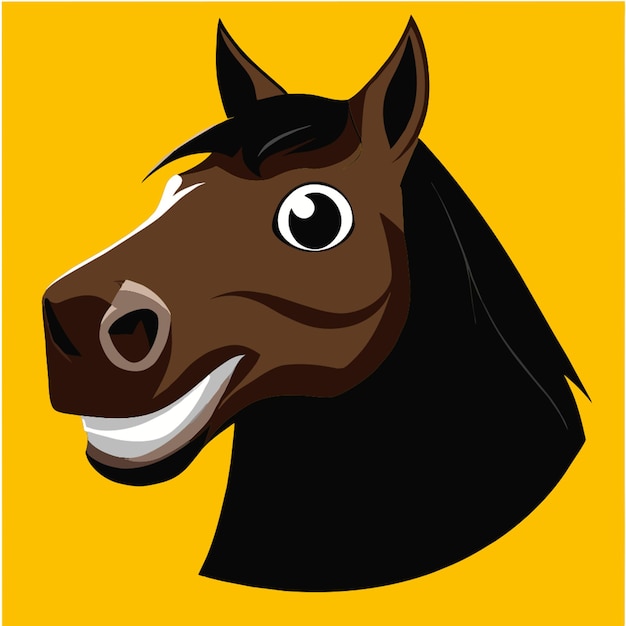 Ilustración vectorial de la cabeza de un caballo sonriente