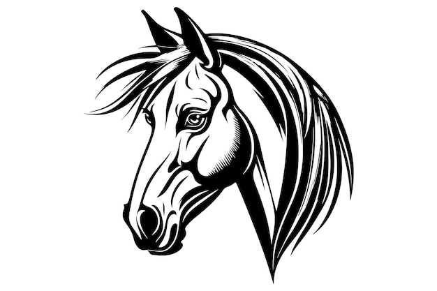 Vector ilustración vectorial de la cabeza del caballo