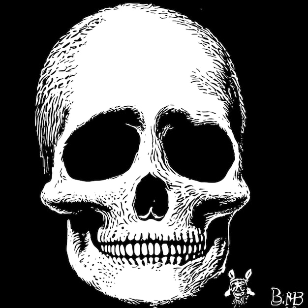 Ilustración vectorial de la cabeza del cráneo