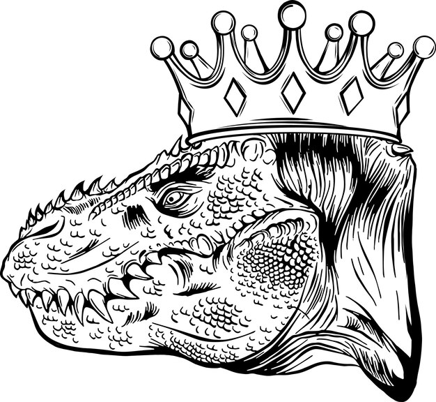 Ilustración vectorial cabeza de dinosaurio sobre fondo blanco aislado