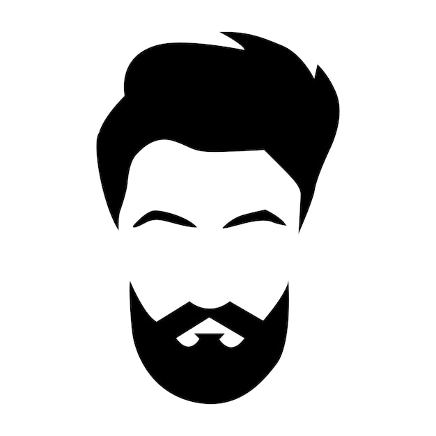 Ilustración vectorial de la cabeza de los hombres para el logotipo de Barbar