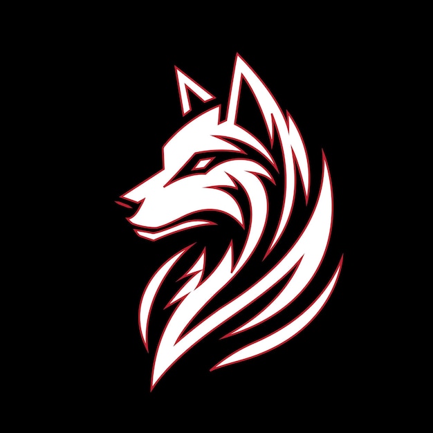 una ilustración vectorial de la cabeza de un lobo