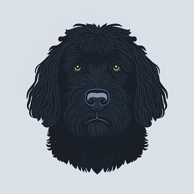 Vector ilustración vectorial de la cabeza del terrier ruso negro