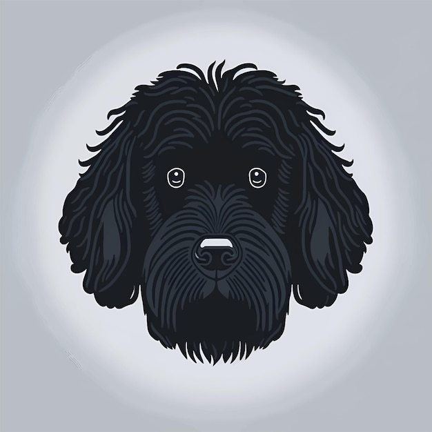 Vector ilustración vectorial de la cabeza del terrier ruso negro