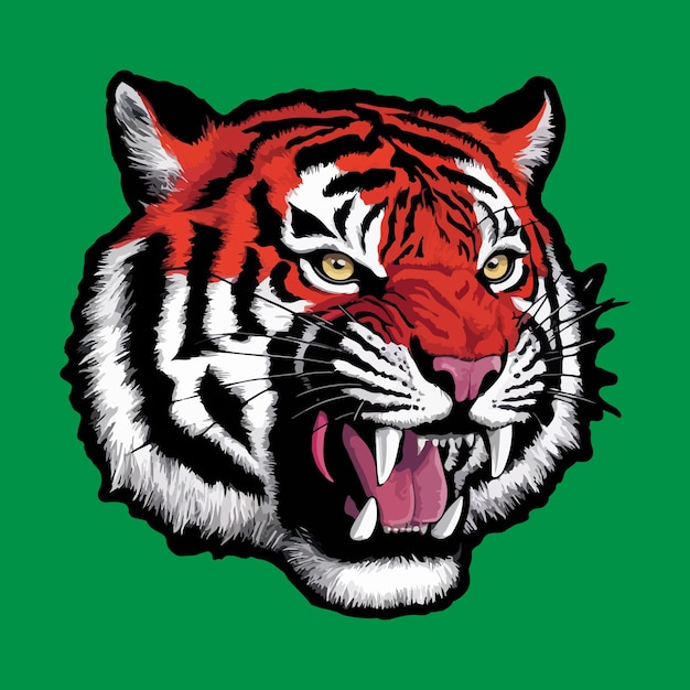 una ilustración vectorial de la cabeza de un tigre cloful