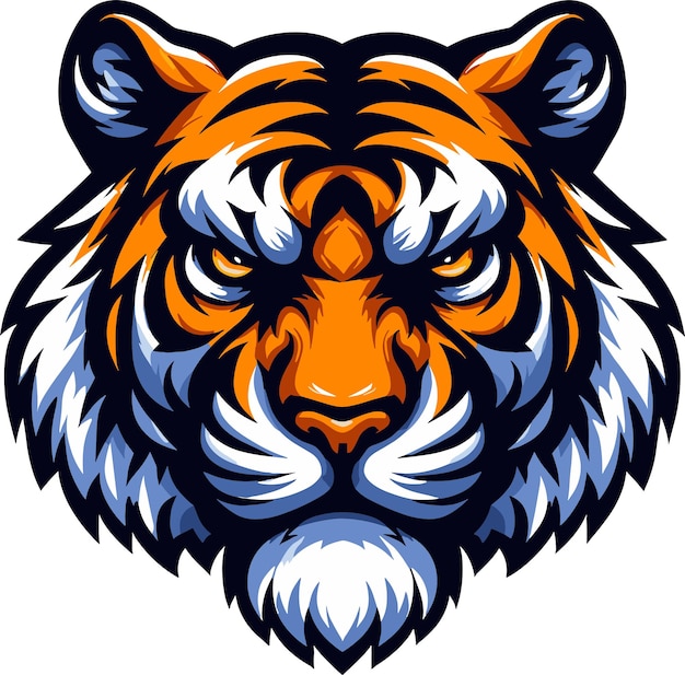 Ilustración vectorial de cabeza de tigre para logotipo