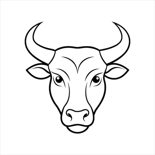 Ilustración vectorial de la cabeza de toro
