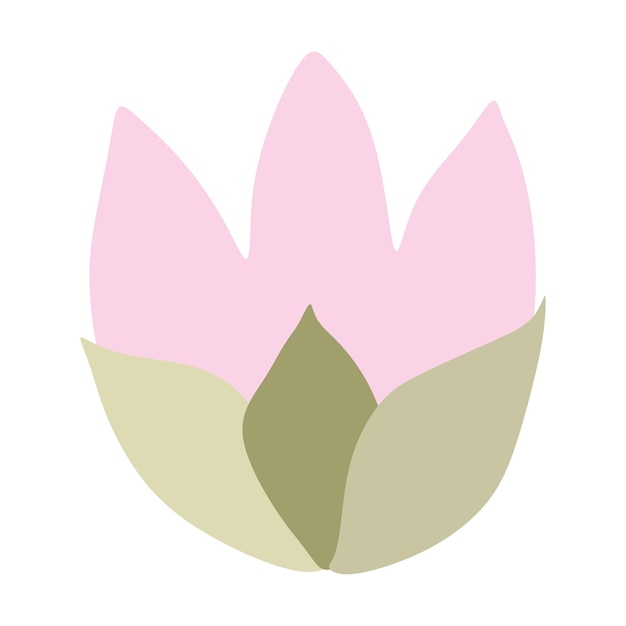 Ilustración vectorial de cabeza de tulipán icono de flor plana aislado en fondo blanco elemento de diseño de dibujos animados para el día de la mujer del 8 de marzo tarjeta del día de san valentín florecimiento arte gráfico hermoso y elegante