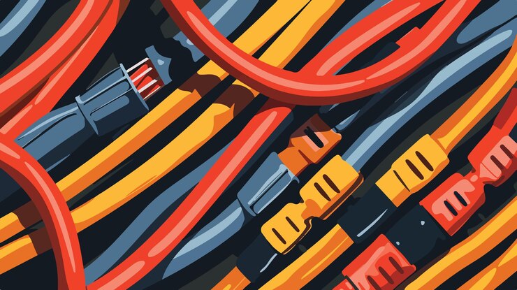 Vector ilustración vectorial de cables de salto profesionales en diseño plano