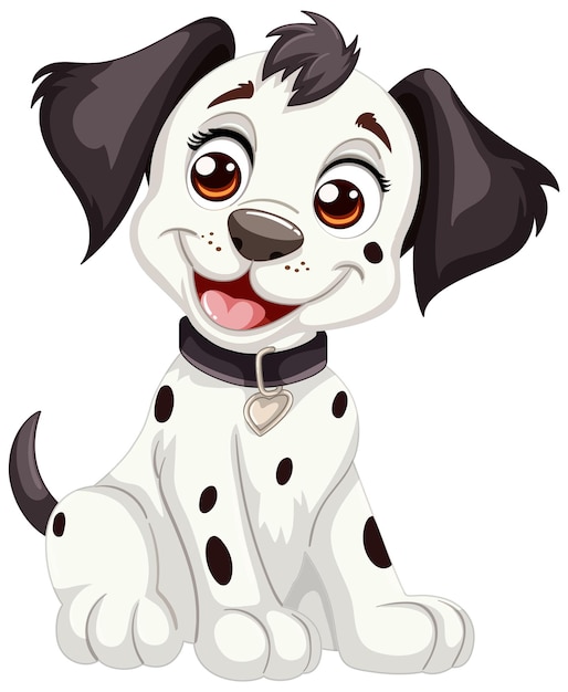 Vector ilustración vectorial del cachorro manchado feliz