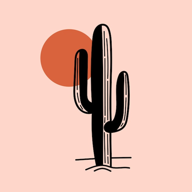 Ilustración vectorial cactus Desierto tema vector ilustraciones para camisetas impresiones carteles y otros usos