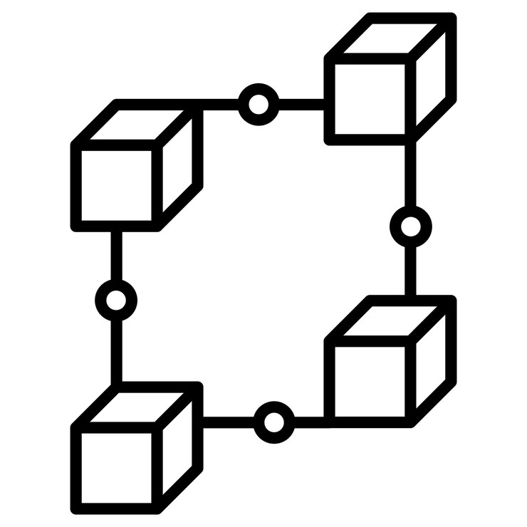 Vector ilustración vectorial de la cadena de bloques