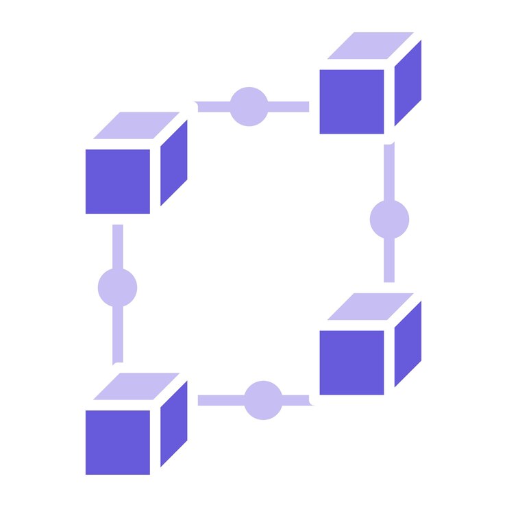 Vector ilustración vectorial de la cadena de bloques