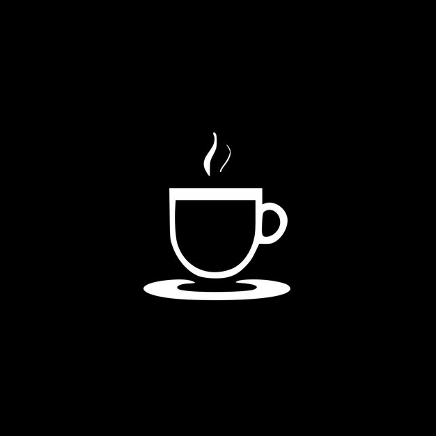 Vector ilustración vectorial de café en blanco y negro