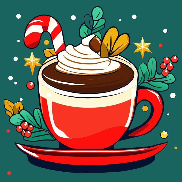 Vector ilustración vectorial del café de navidad