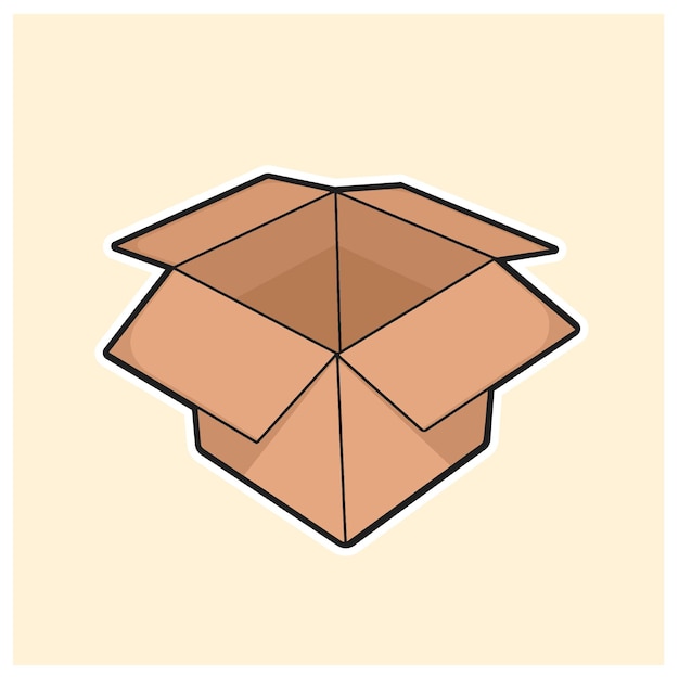 Ilustración vectorial de la caja abierta