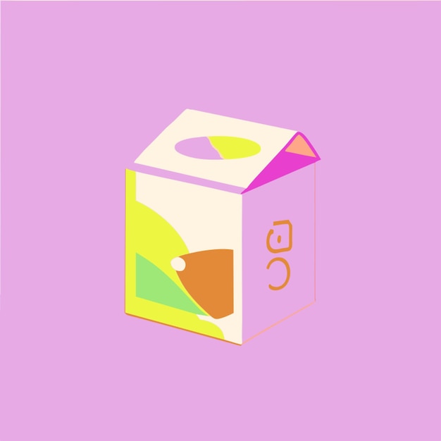 Ilustración vectorial de una caja de cereales rectangular plana 2