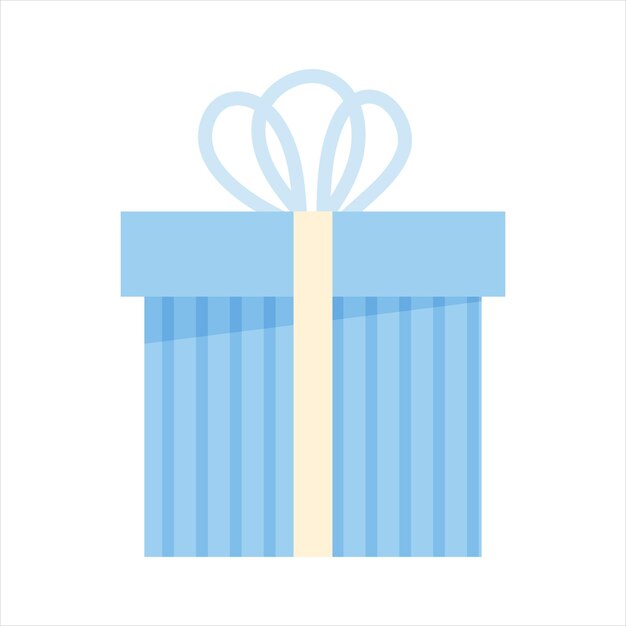 Ilustración vectorial de caja de regalo con cinta en estilo de dibujos animados plana Caja de regalo colorida para celebrar