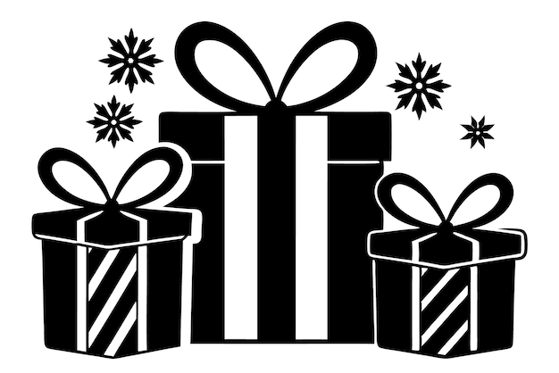Ilustración vectorial de la caja de regalos de Navidad Diseño festivo de vacaciones