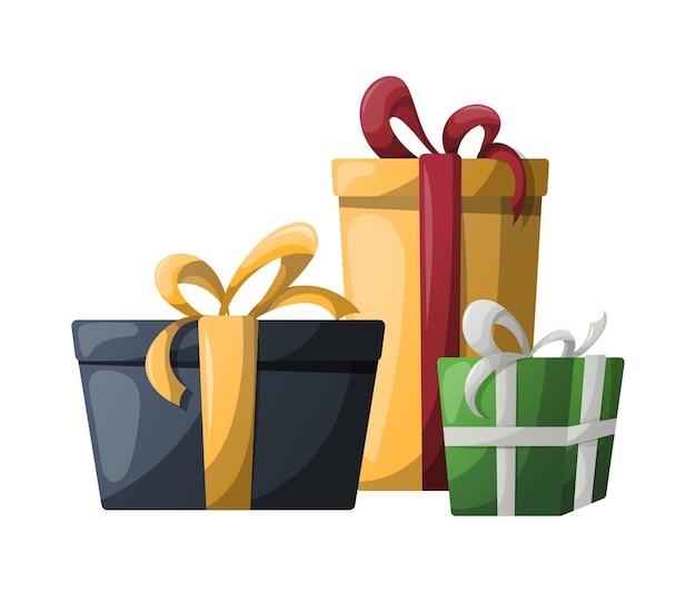 Ilustración vectorial de la caja de regalos de Navidad
