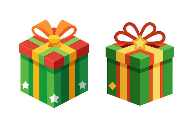 Ilustración vectorial de la caja de regalos de Navidad