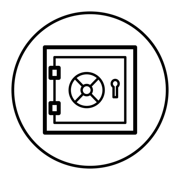 Ilustración vectorial de la caja de seguridad