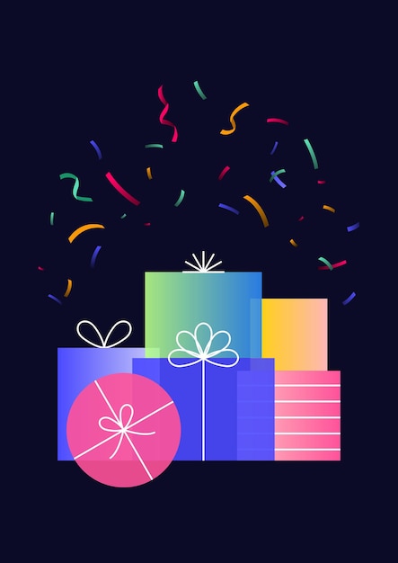 Ilustración vectorial de cajas de regalos