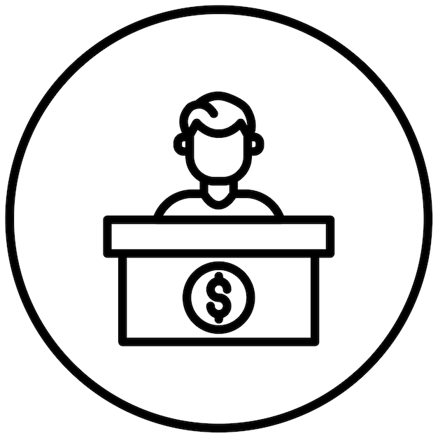 Ilustración vectorial del cajero