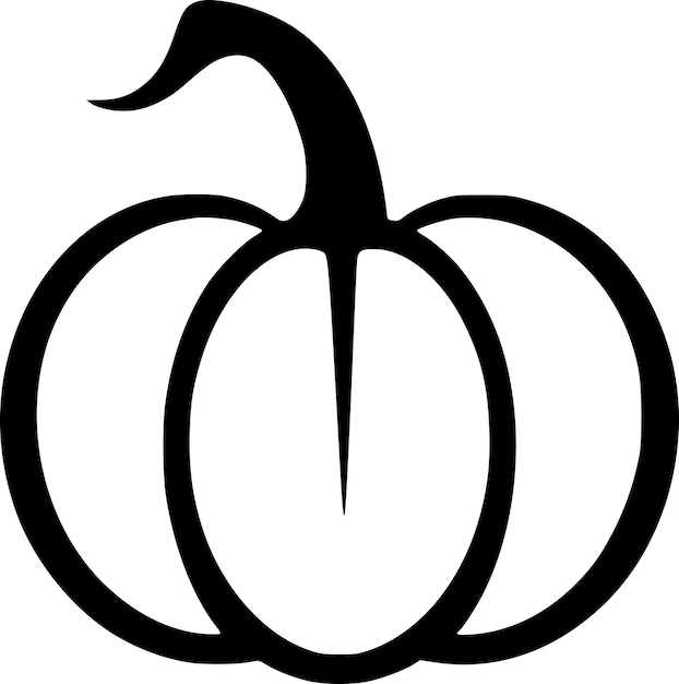 Ilustración vectorial de calabaza en blanco y negro