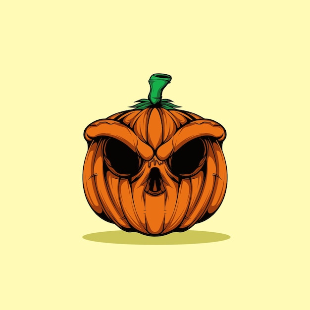 Ilustración vectorial de calabaza monstruo