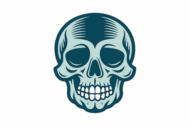 Ilustración vectorial de la calavera de grabado vintage Diseños grabados detallados Arte de línea de clipart amplificador de dibujos animados