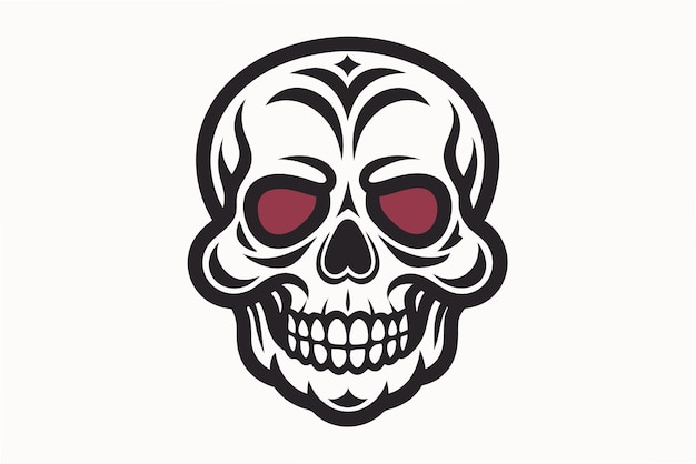 Ilustración vectorial de la calavera de grabado vintage Diseños grabados detallados Arte de línea de clipart amplificador de dibujos animados
