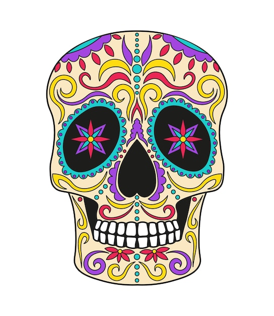 Vector ilustración vectorial de calavera mexicana