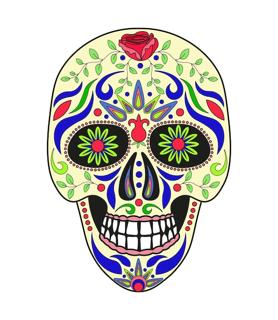 Vector ilustración vectorial de calavera mexicana