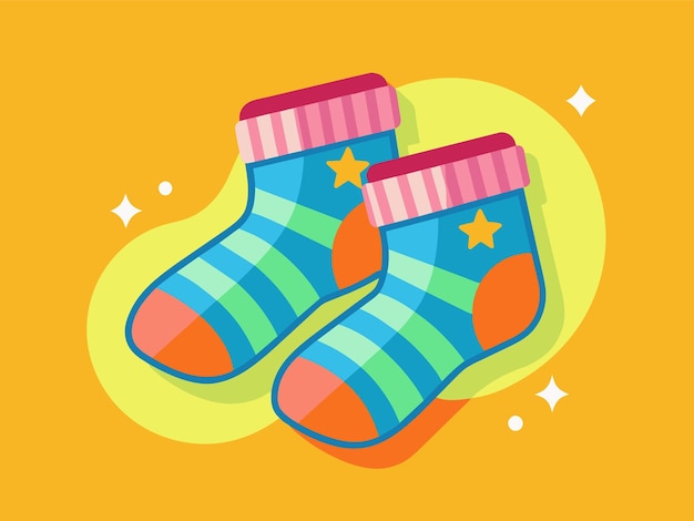 Ilustración vectorial de calcetines para bebés