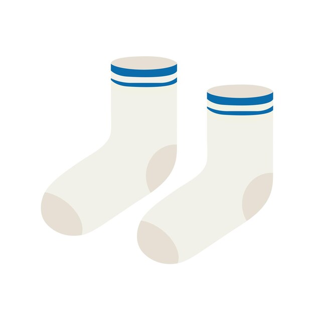 Ilustración vectorial de calcetines blancos aislados en un fondo blanco