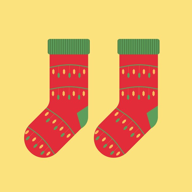 Ilustración vectorial de calcetines navideños