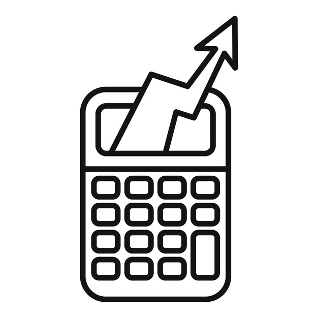 Ilustración vectorial de una calculadora con una flecha hacia arriba que simboliza el crecimiento financiero