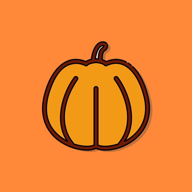 Ilustración vectorial de calidad gratuita de un icono de verdura de calabaza de dibujos animados