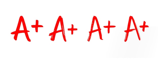 Una ilustración vectorial de calificaciones puesta en blanco con una marca de resultado excelente Ilustración vectoria de resultados de exámenes