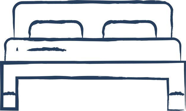 Ilustración vectorial de la cama dibujada a mano