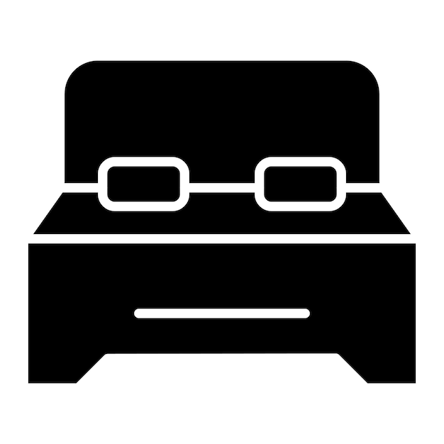 Ilustración vectorial de cama doble