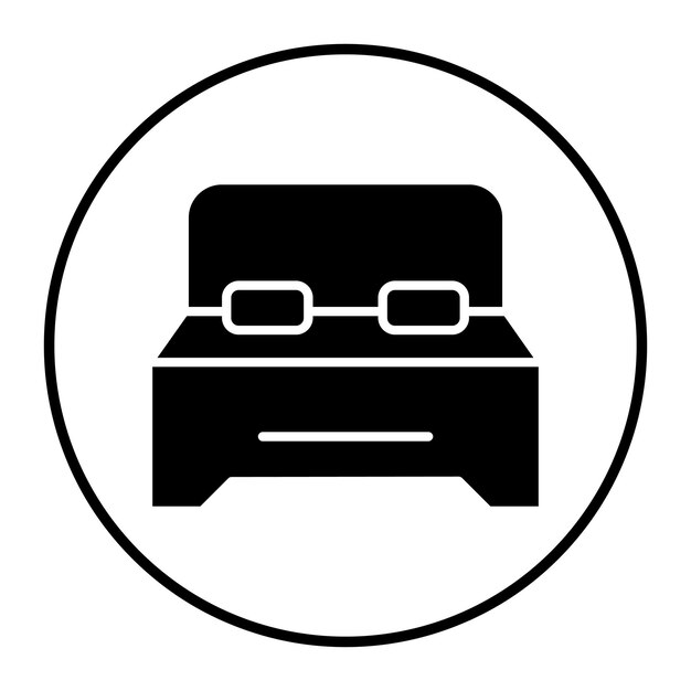 Ilustración vectorial de cama doble