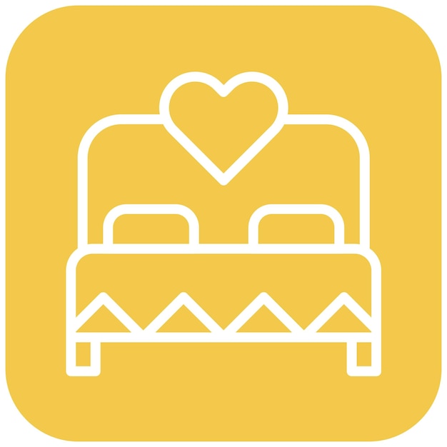 Ilustración vectorial de cama doble
