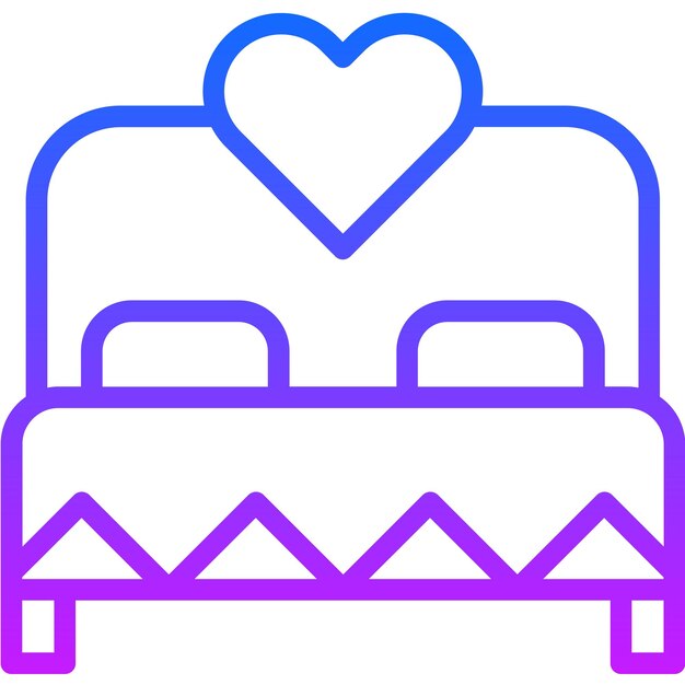 Ilustración vectorial de cama doble