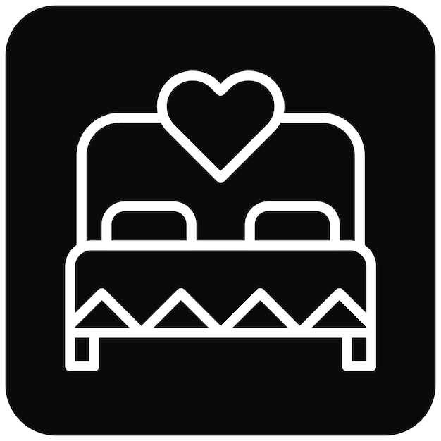 Ilustración vectorial de cama doble