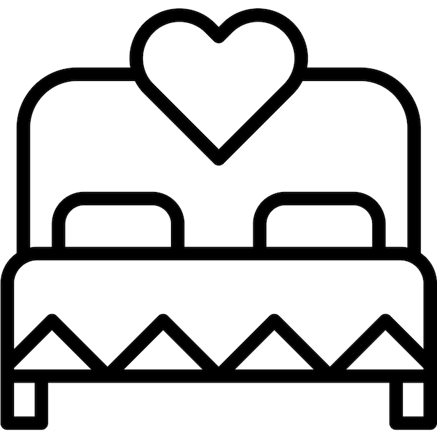 Ilustración vectorial de cama doble