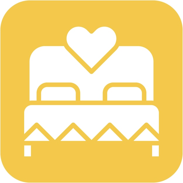 Ilustración vectorial de cama doble